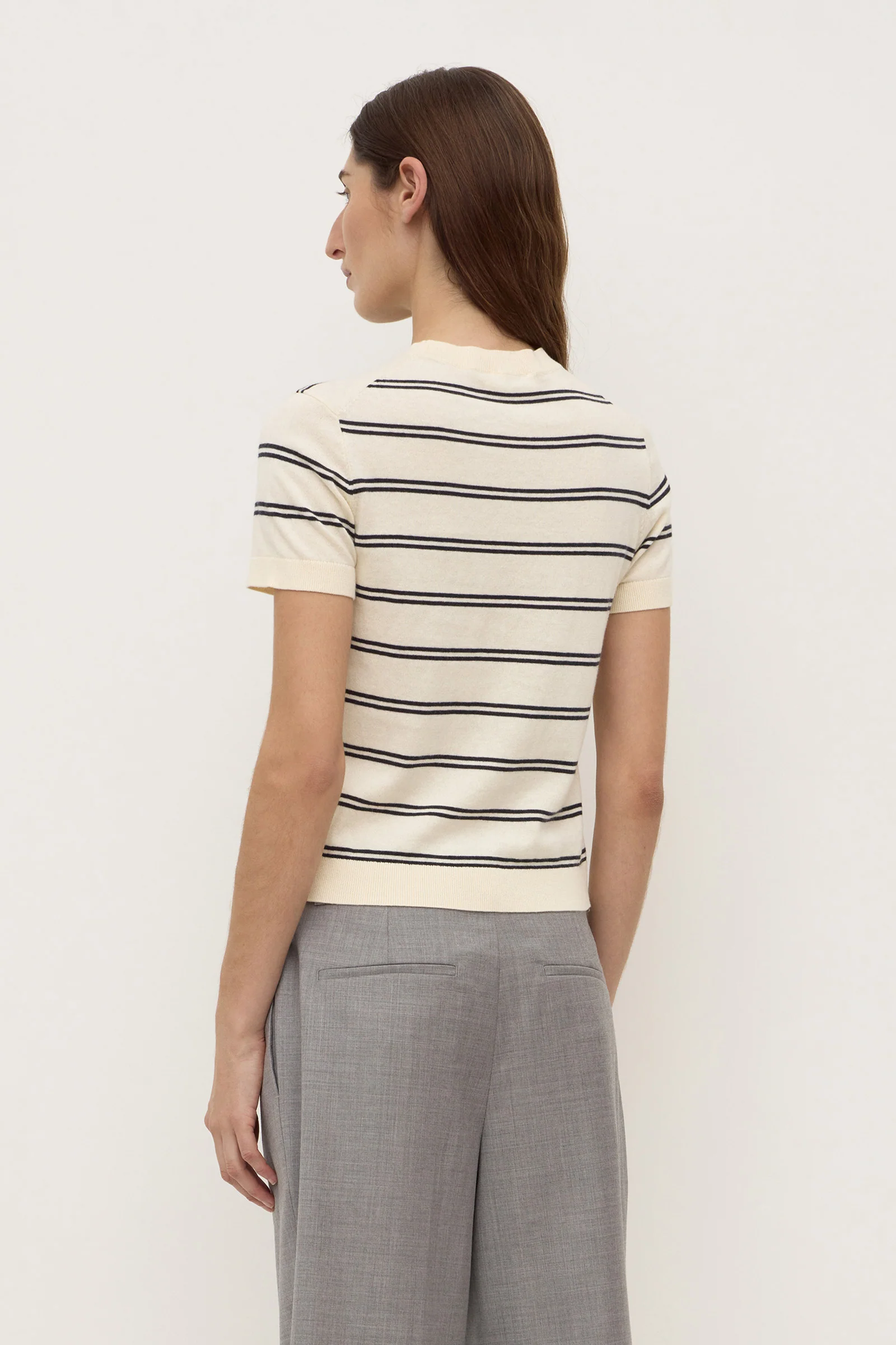 Allison Stripe Cotton Cashmere Tee - Image 4