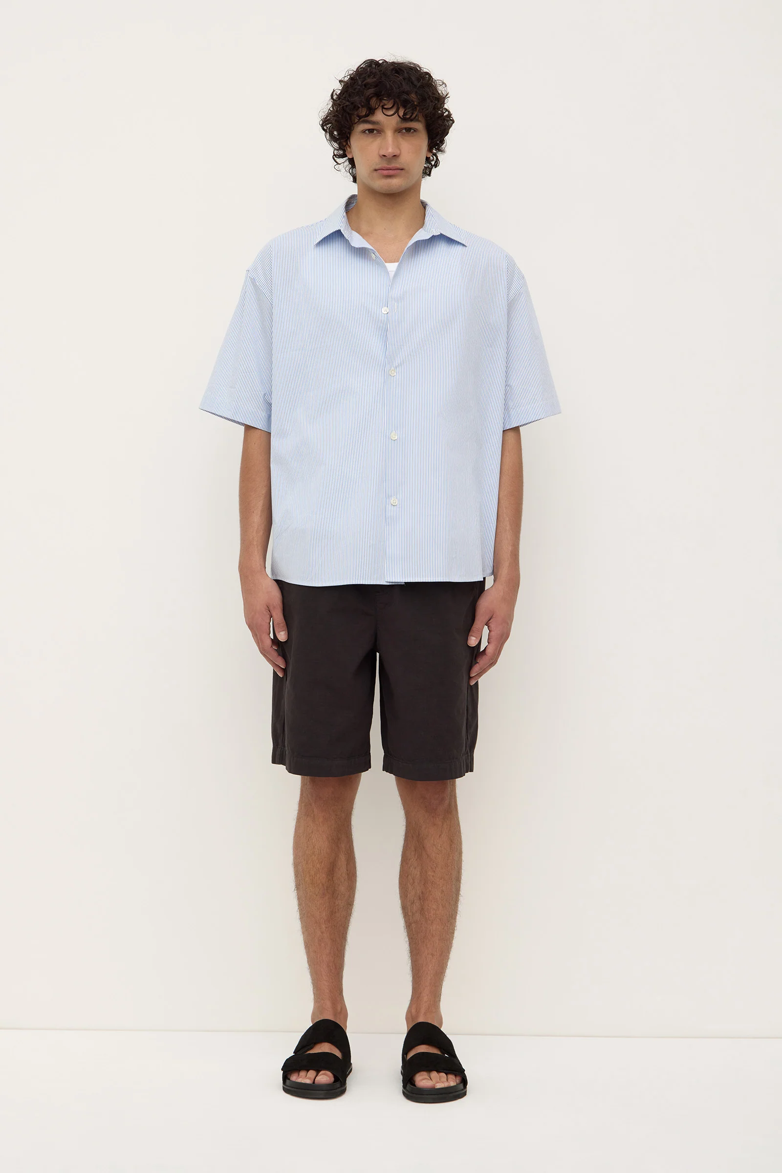Aron Poplin Stripe Short Sleeve Shirt - Image 3
