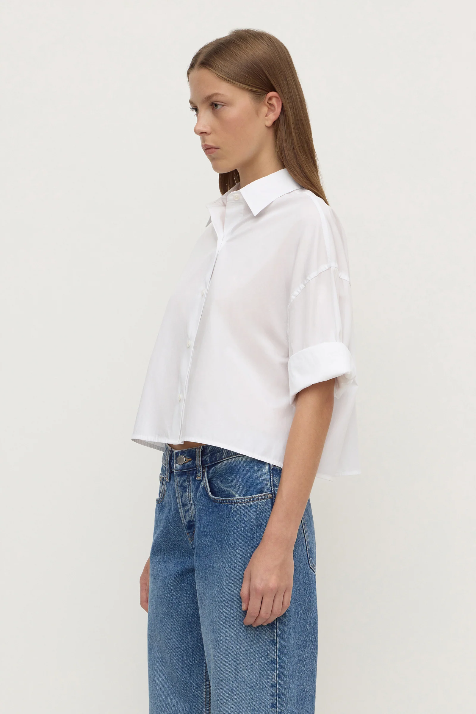 Aurora Cropped Poplin Shirt - Image 5