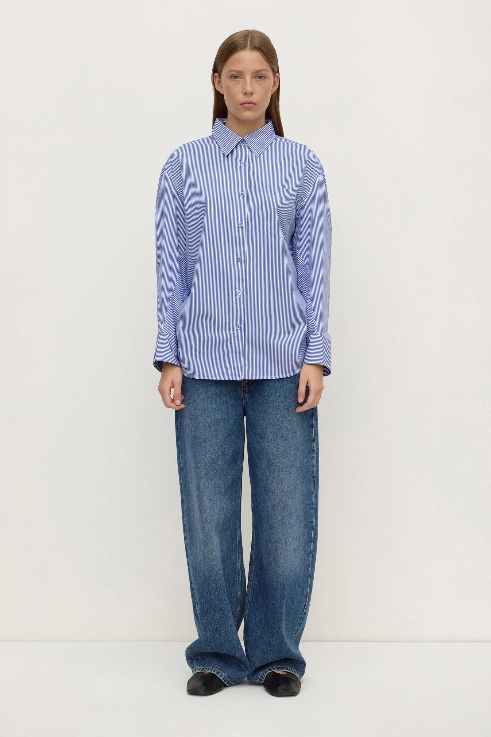 Ava Stripe Poplin Shirt - Image 3