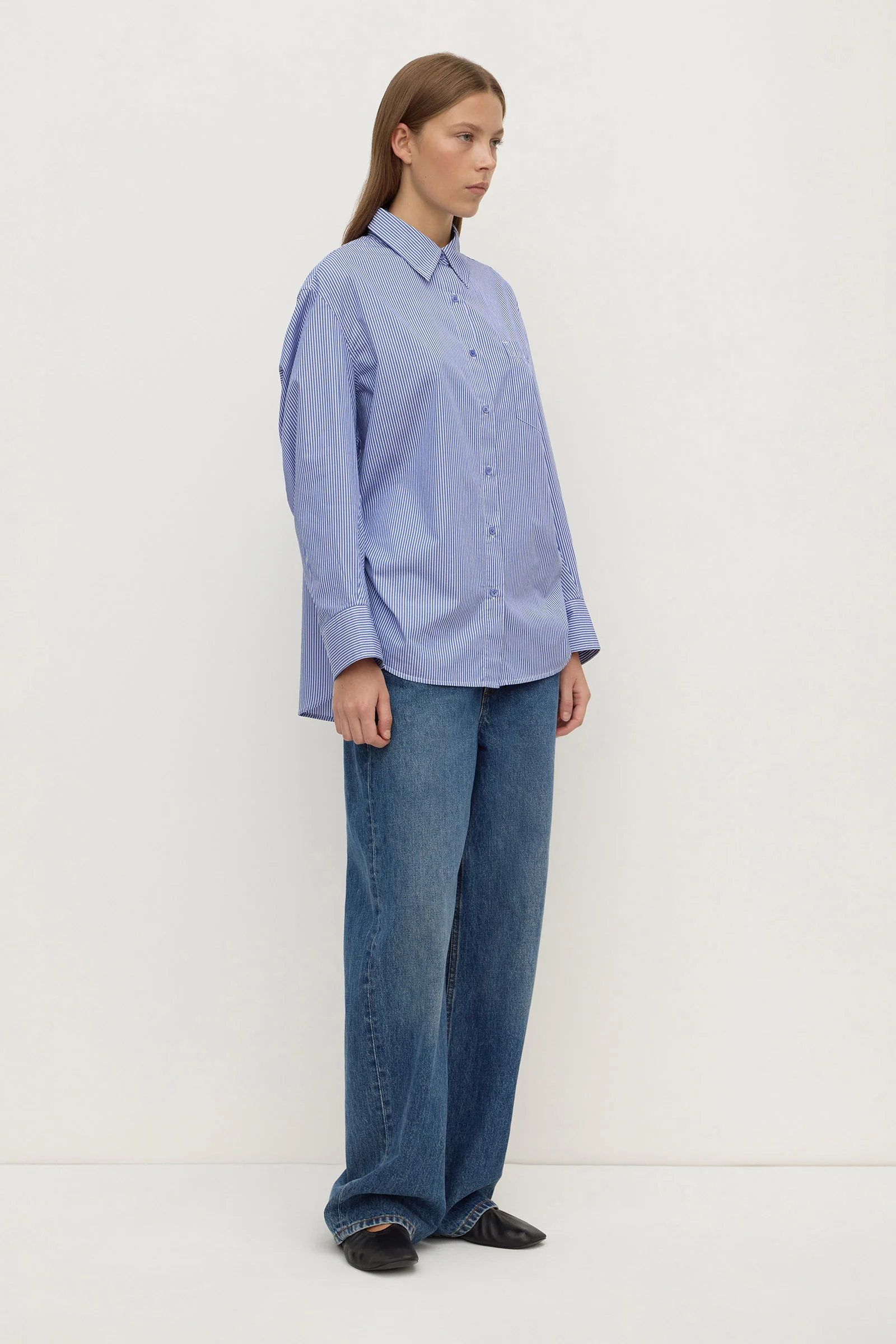Ava Stripe Poplin Shirt - Image 4