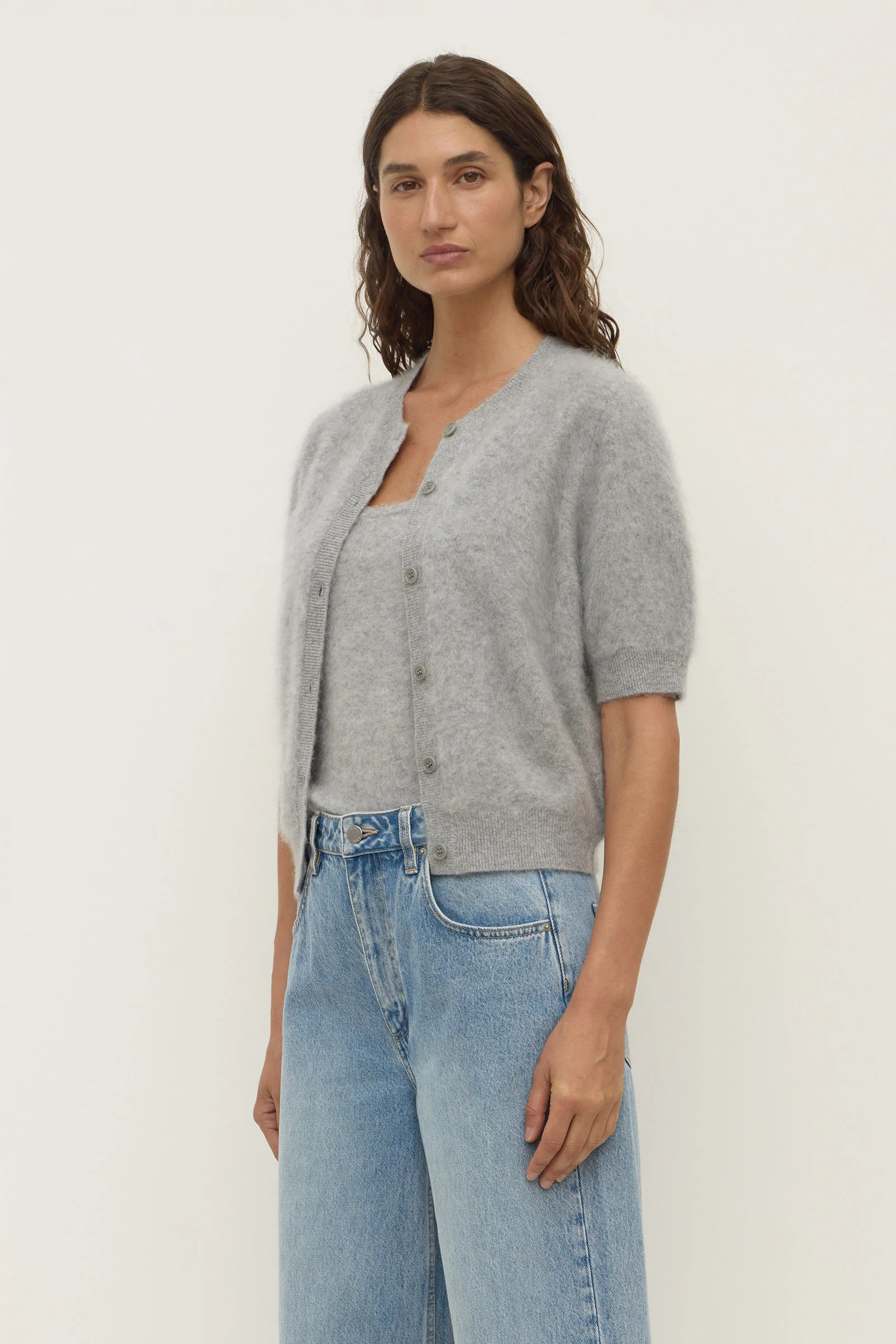 Carina Merino Wool Short Sleeve Cardigan - Image 5