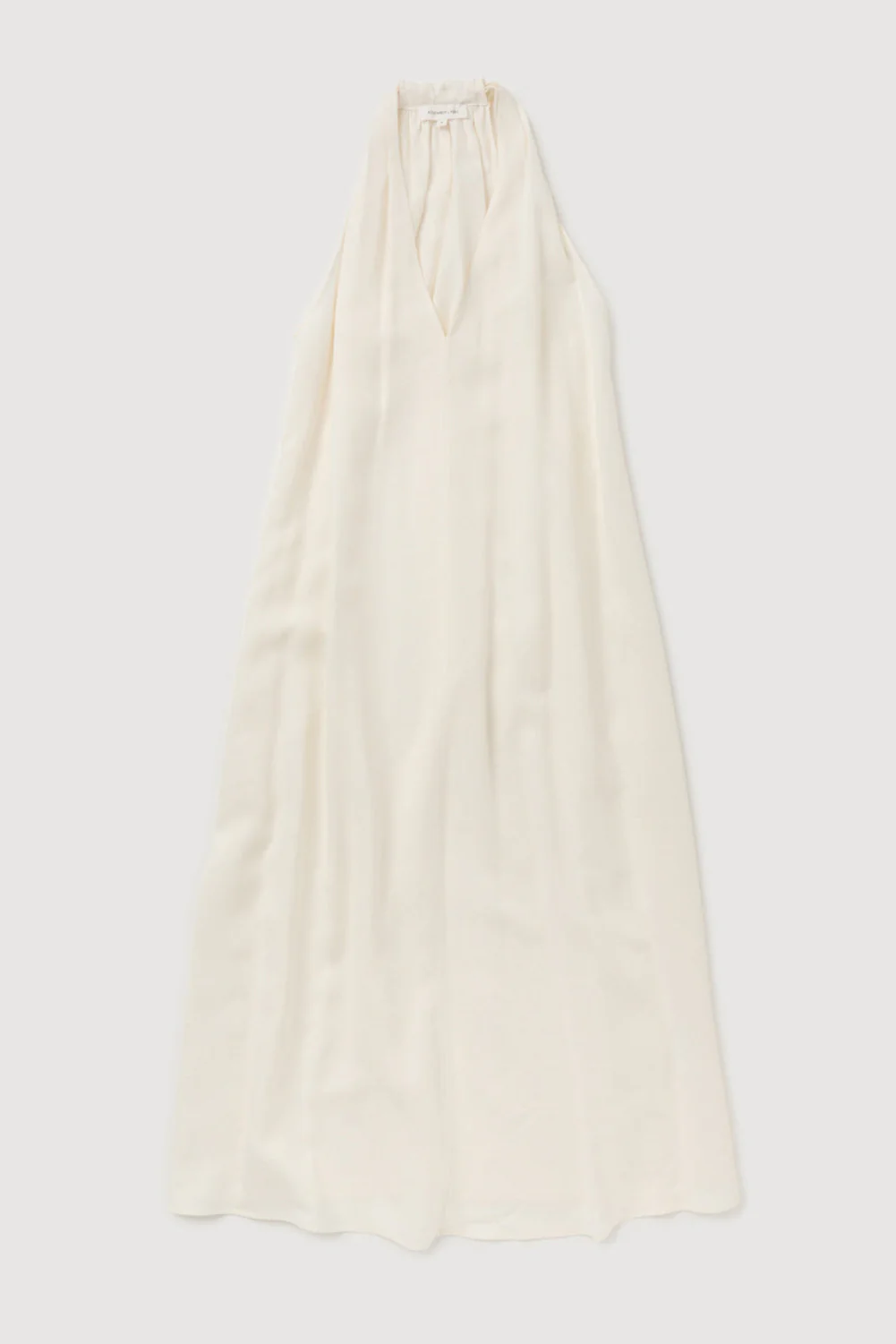 Re-Worn Womens Linen Blend Textured Halter Dress