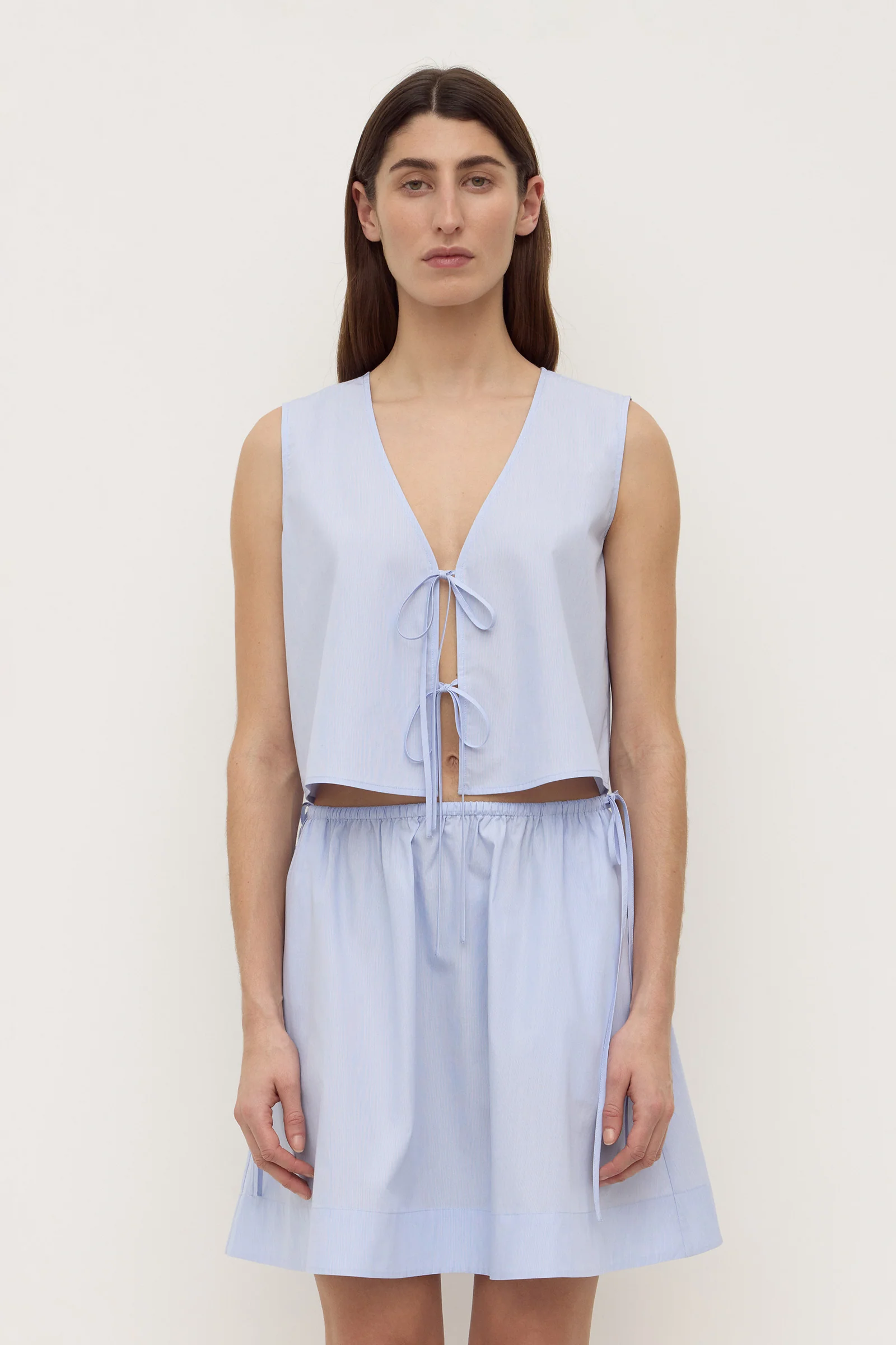 Havana Stripe Poplin Tie Front Top - Image 2