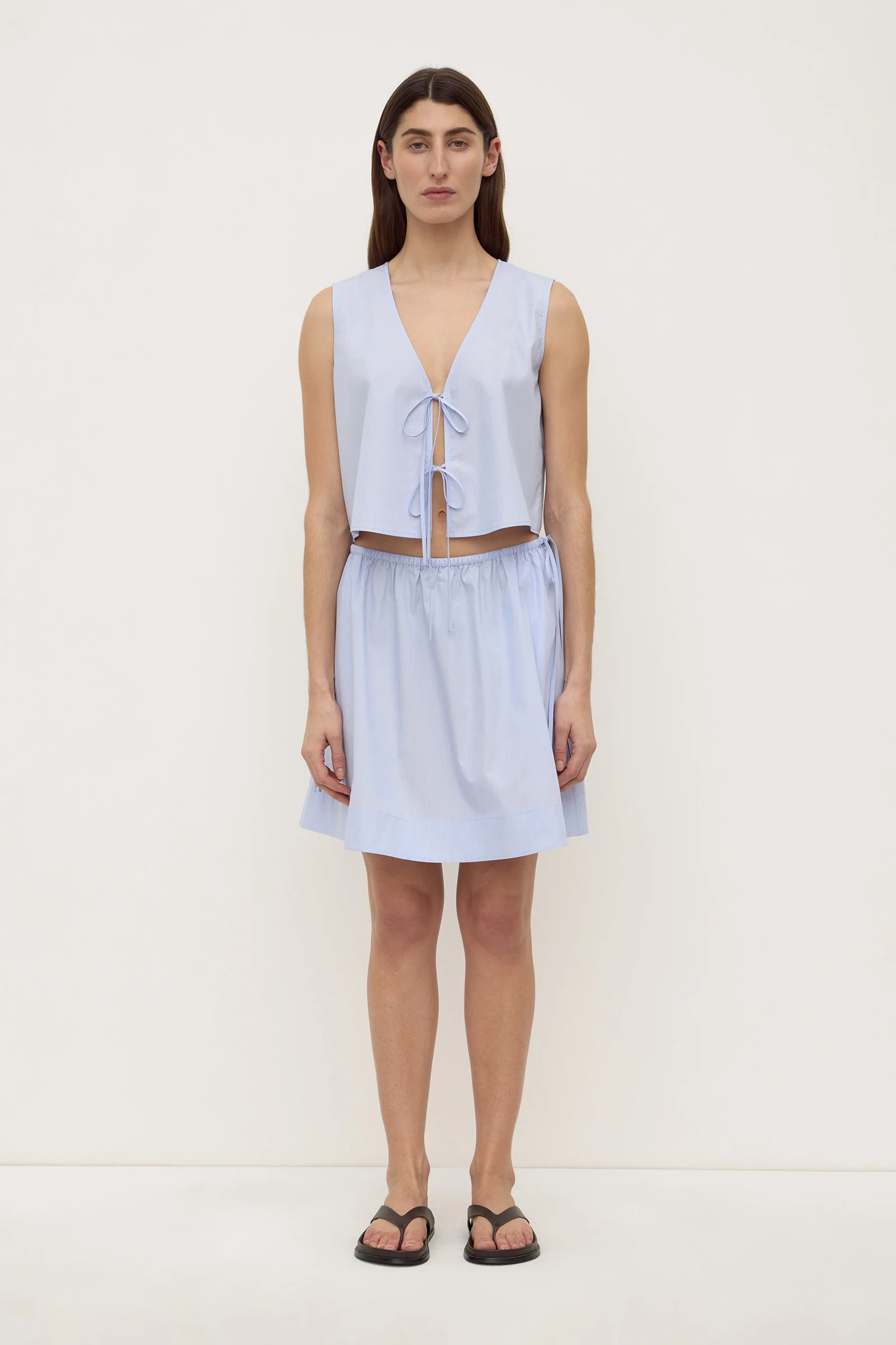Havana Stripe Poplin Tie Front Top - Image 3