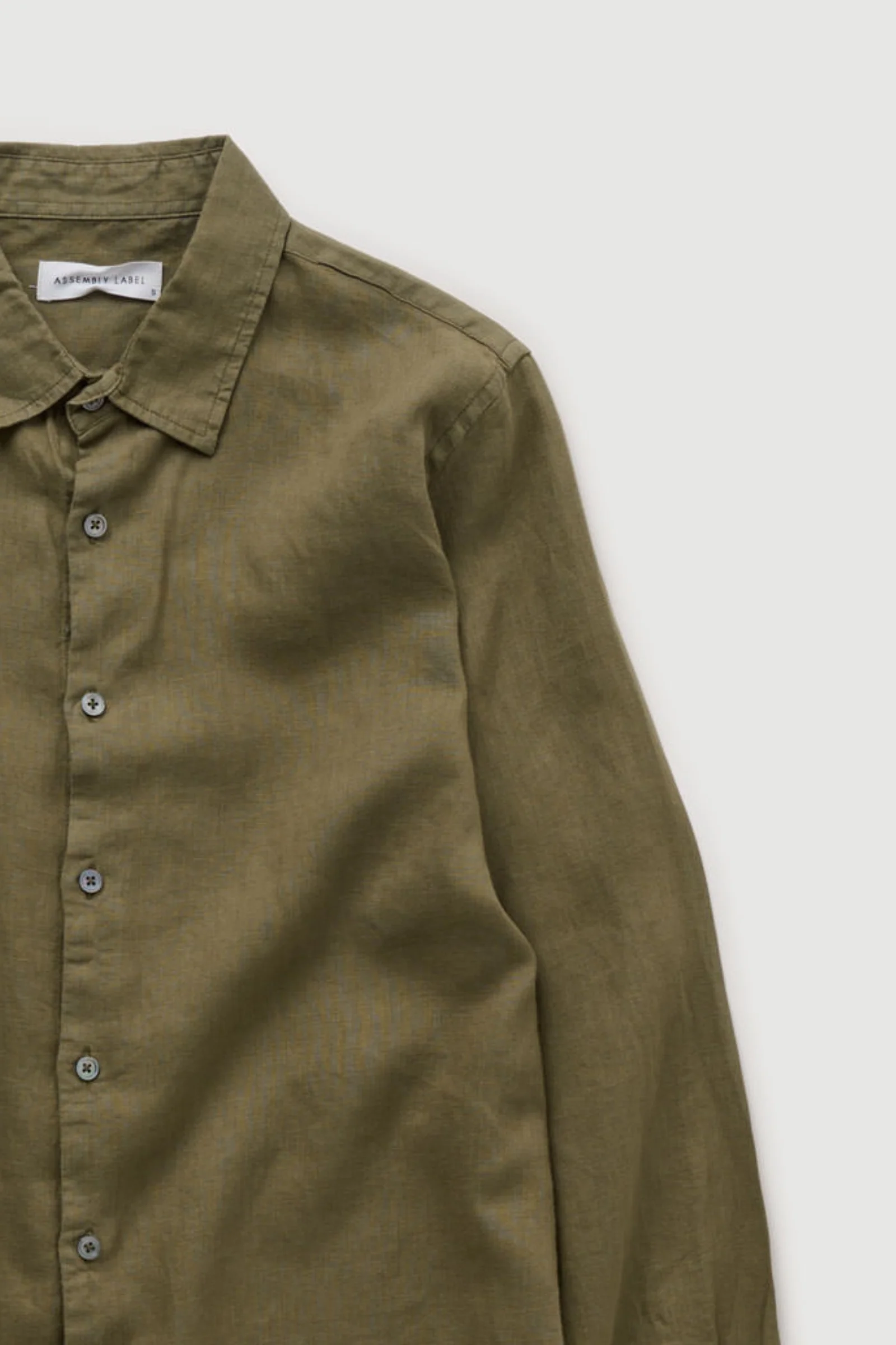 Re-Worn Mens Linen Textured Long Sleeve Shirt - Image 2