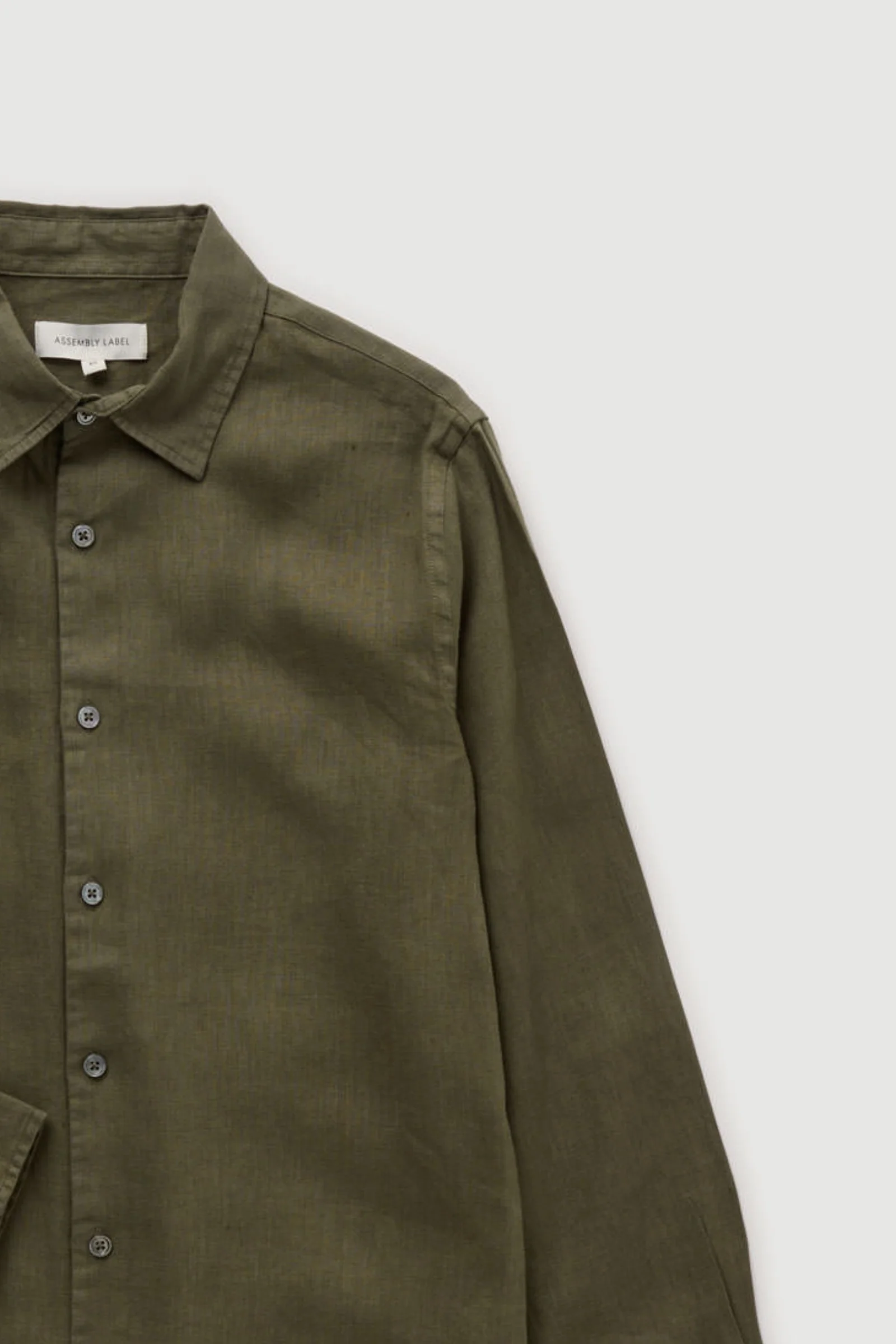 Re-Worn Mens Linen Textured Long Sleeve Shirt - Image 2