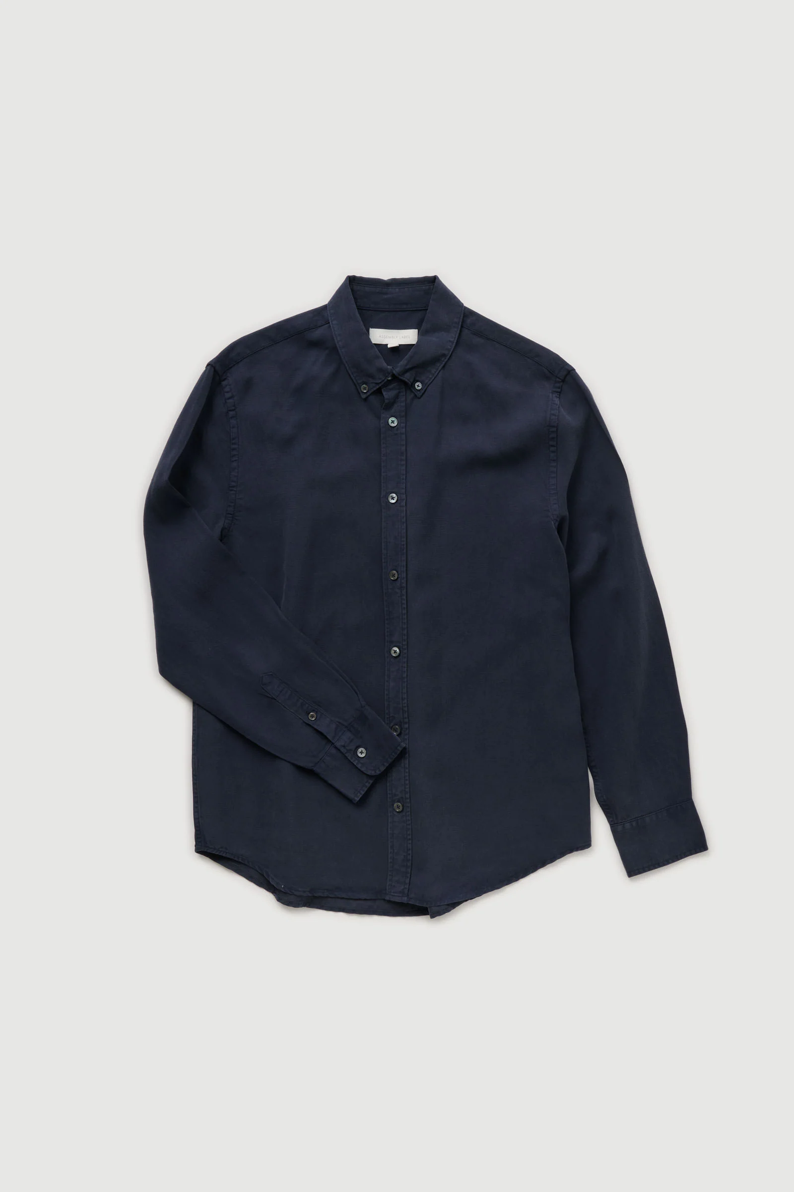 Re-Worn Mens Linen Blend Textured Long Sleeve Shirt