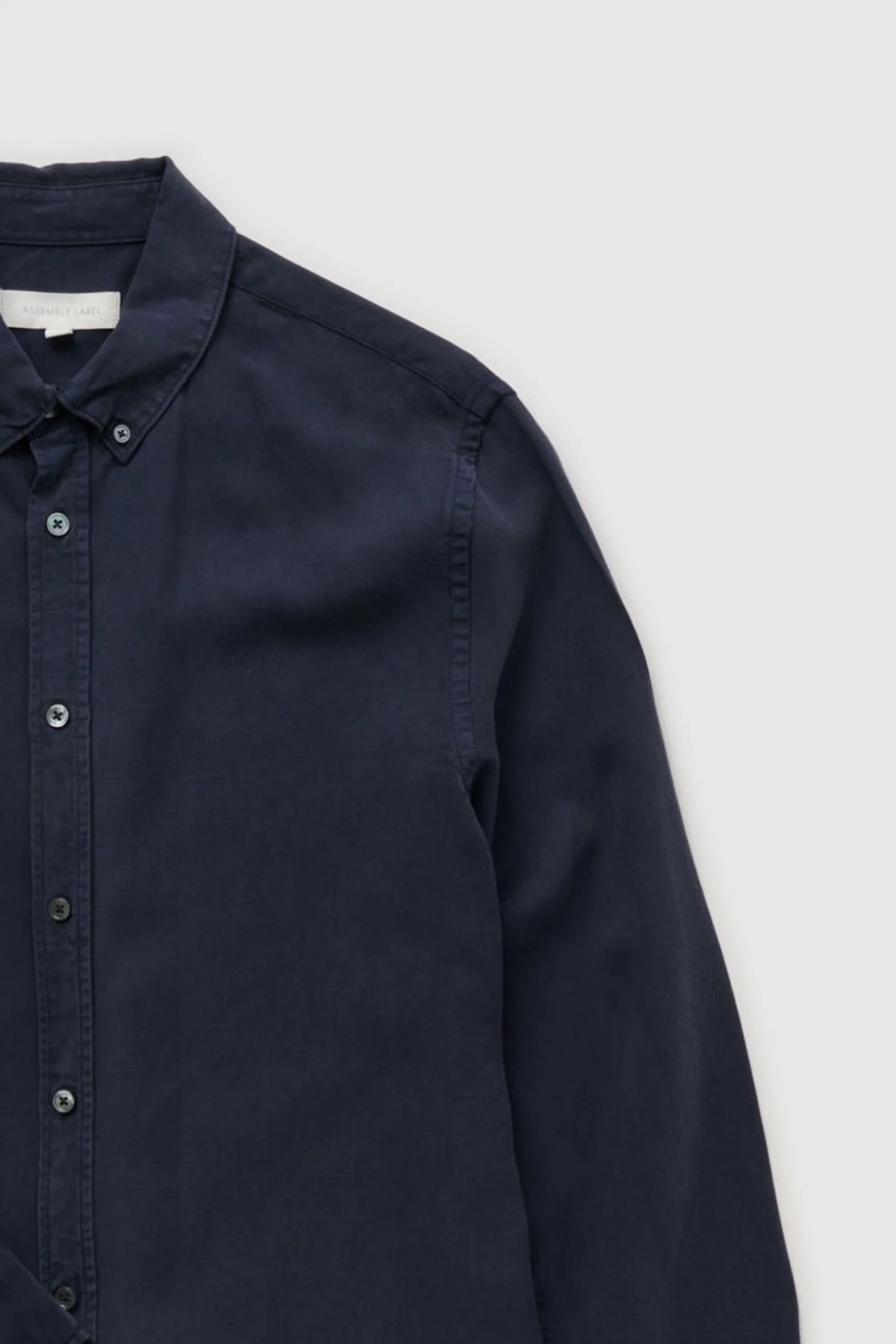 Re-Worn Mens Linen Blend Textured Long Sleeve Shirt - Image 2