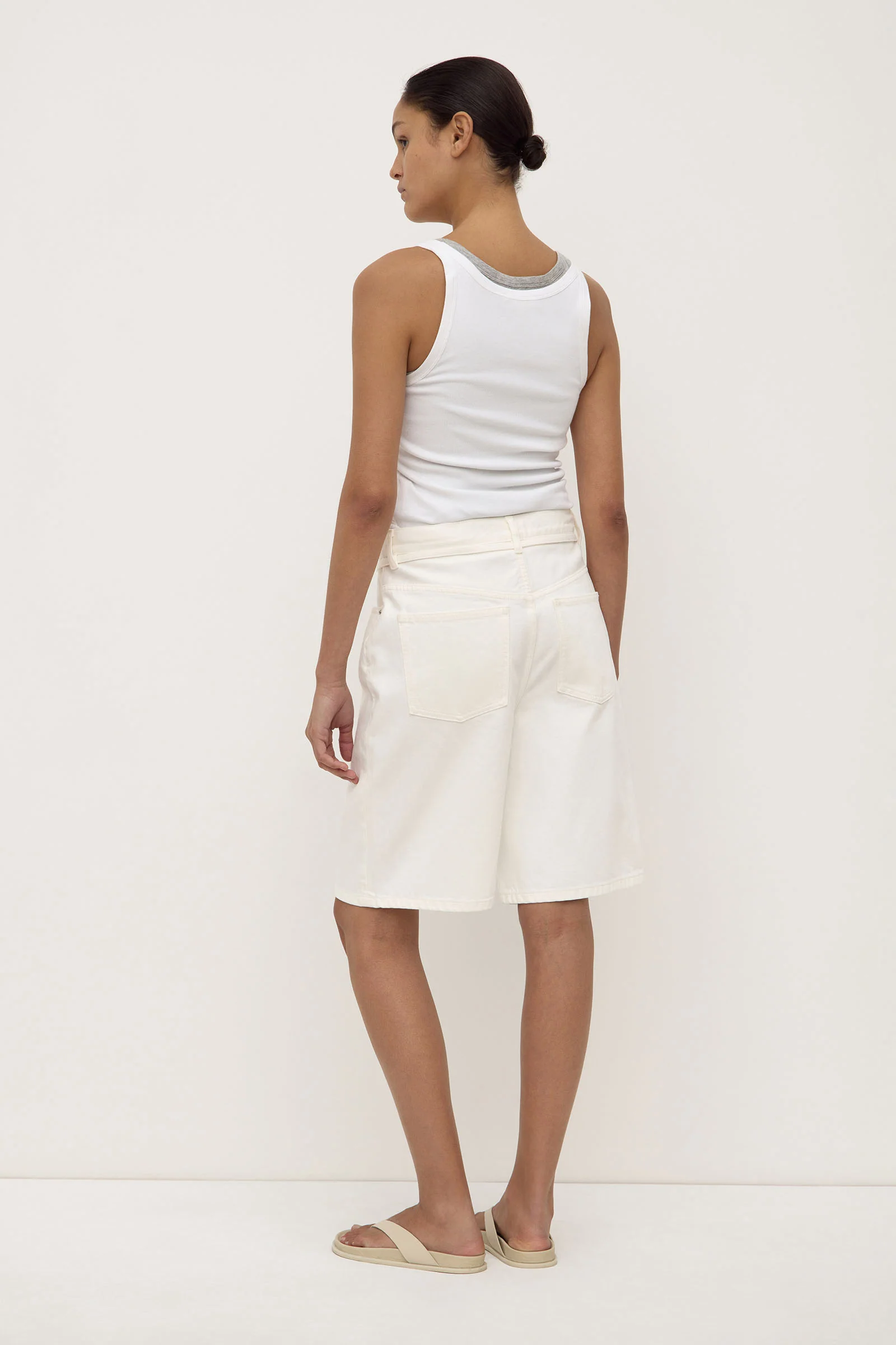Loose Fit Long Denim Short - Image 5