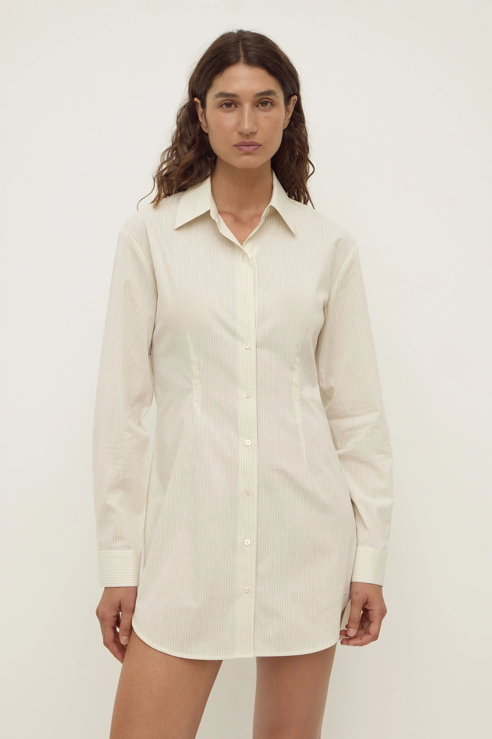 Marina Stripe Fitted Shirt Dress - Image 3