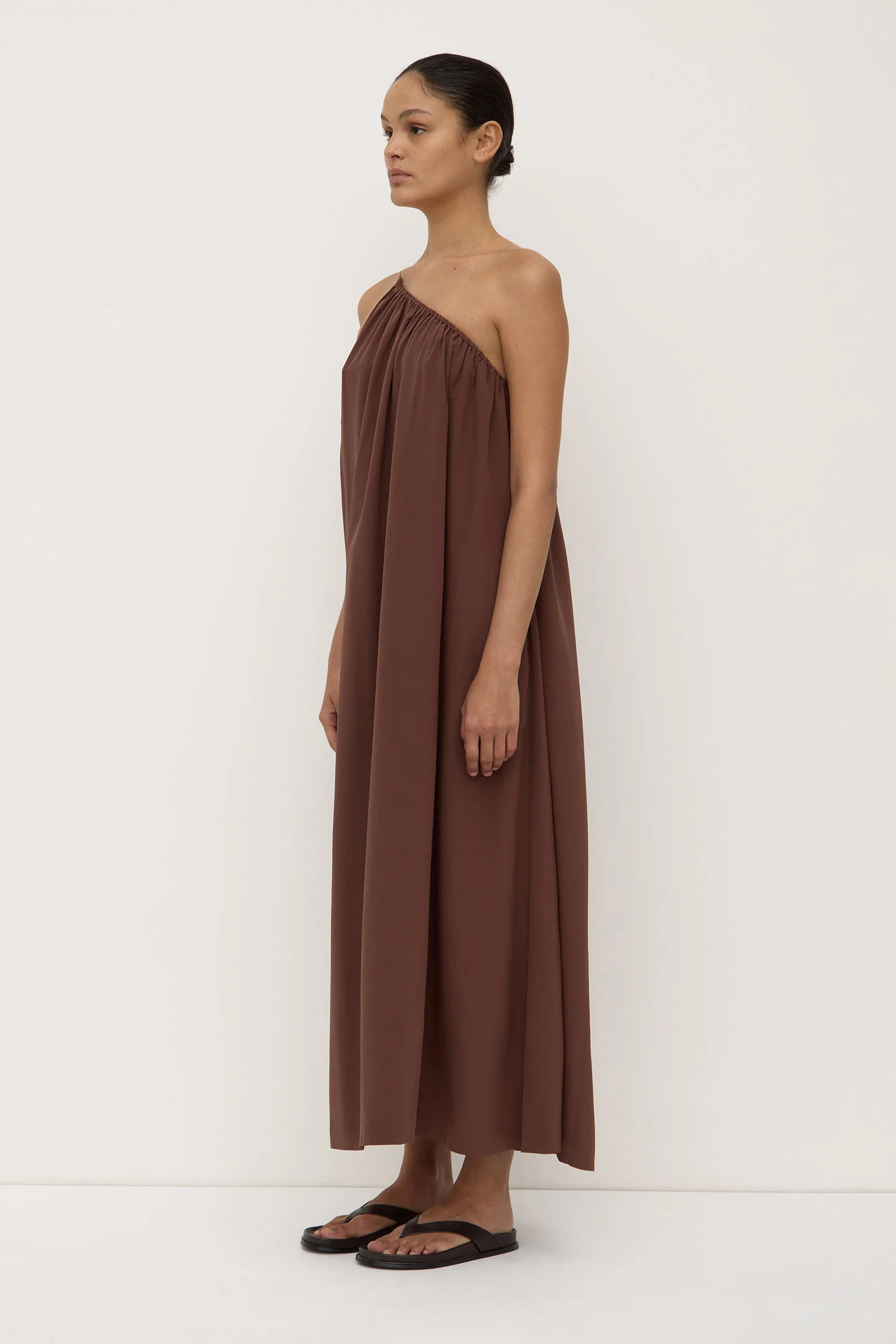 Mila Silk Asymmetrical Maxi Dress - Image 4