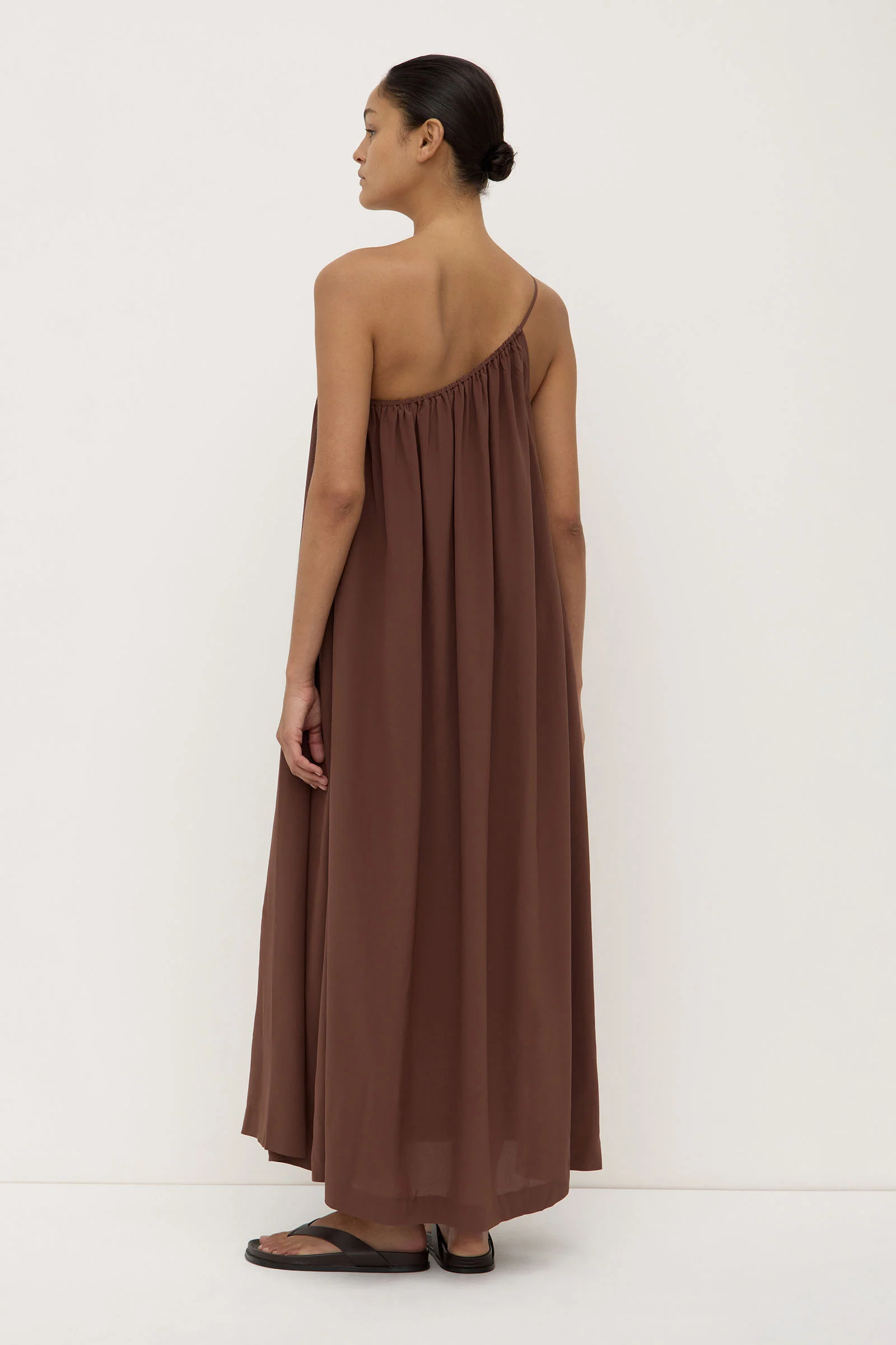 Mila Silk Asymmetrical Maxi Dress - Image 5