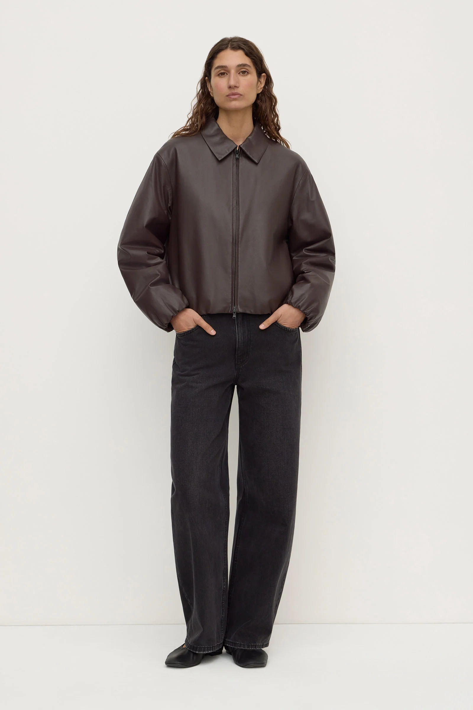Myra Leather Bomber