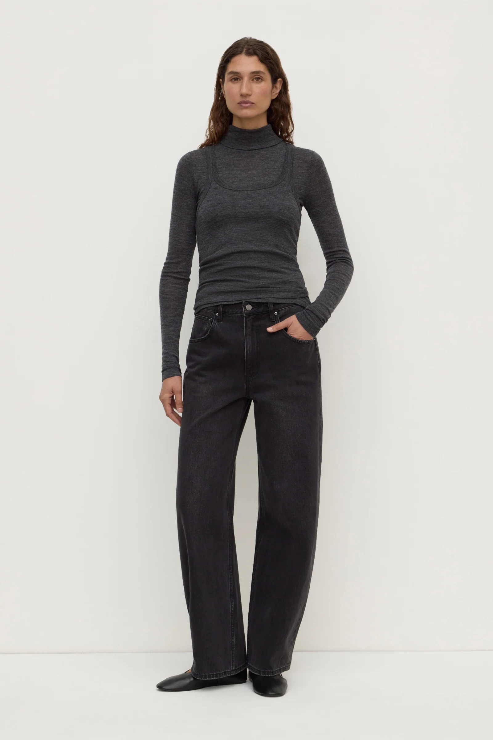 Nora Merino Wool Layered Turtleneck - Image 3