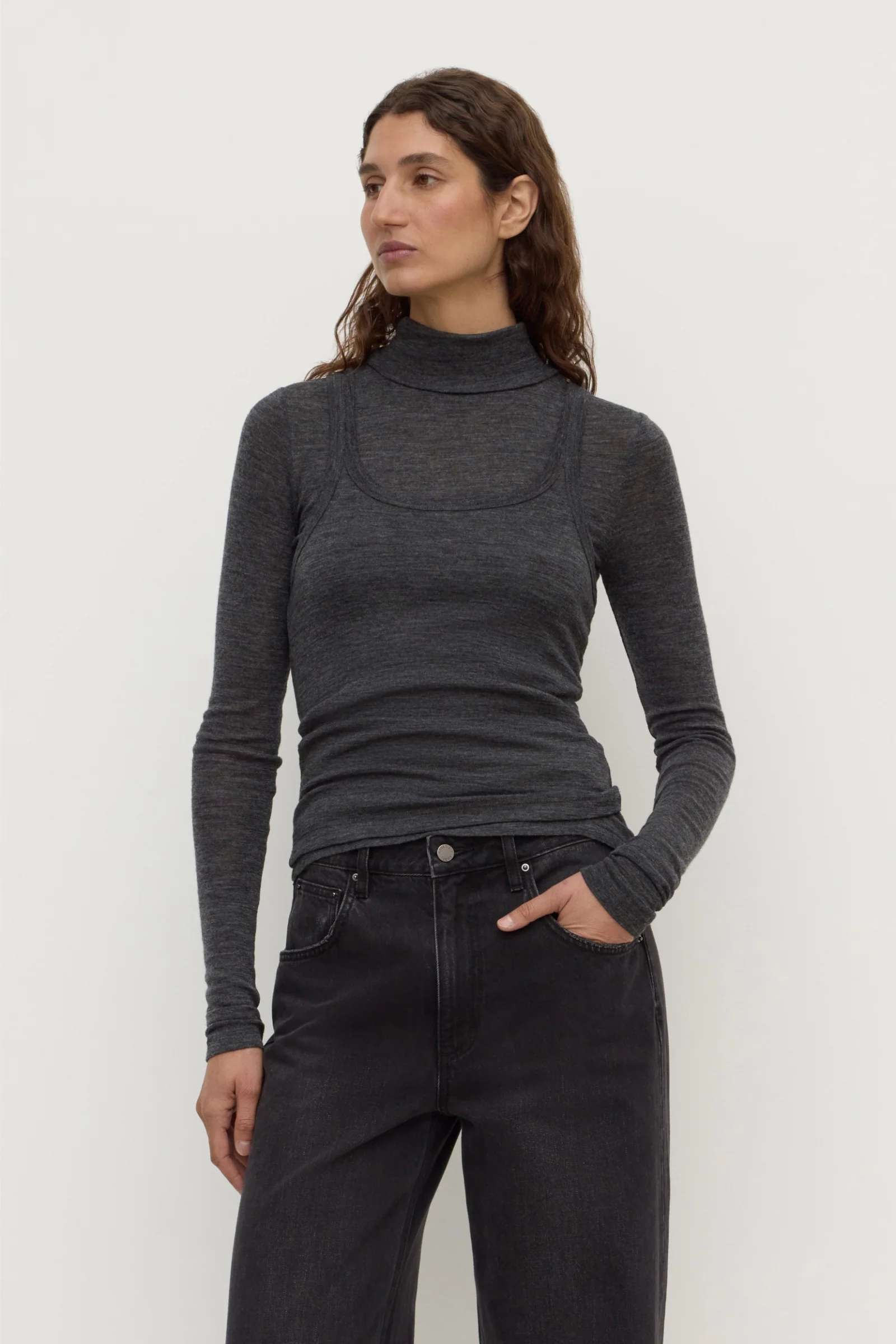 Nora Merino Wool Layered Turtleneck - Image 5