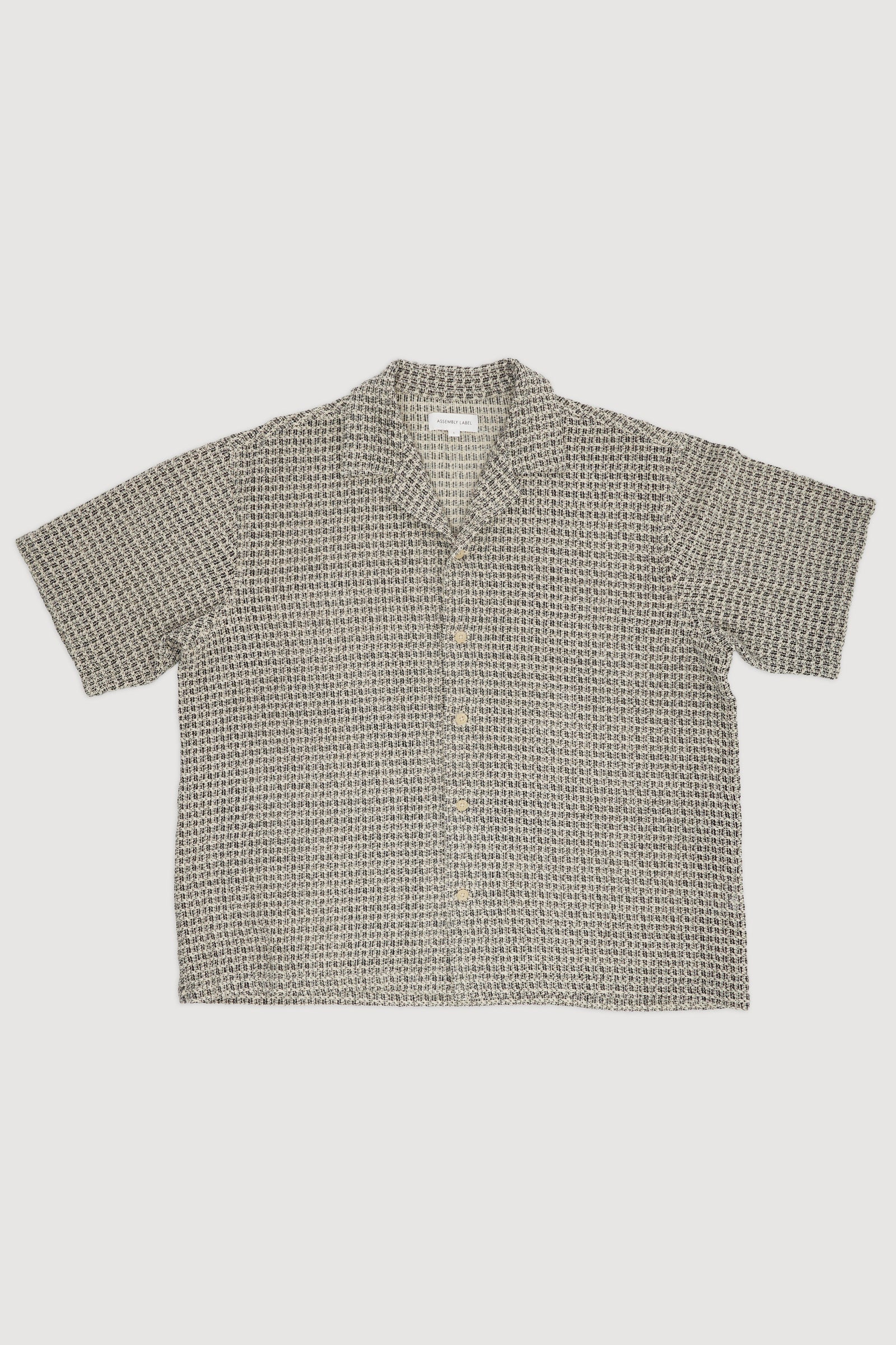Re-Worn Mens Cotton Blend Textured Short Sleeve Shirt