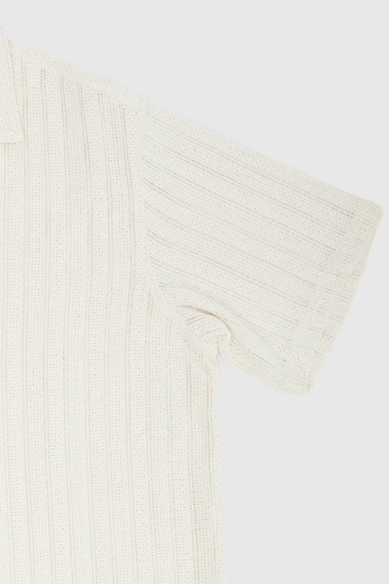 Re-Worn Mens Cotton Textured Short Sleeve Shirt - Image 2