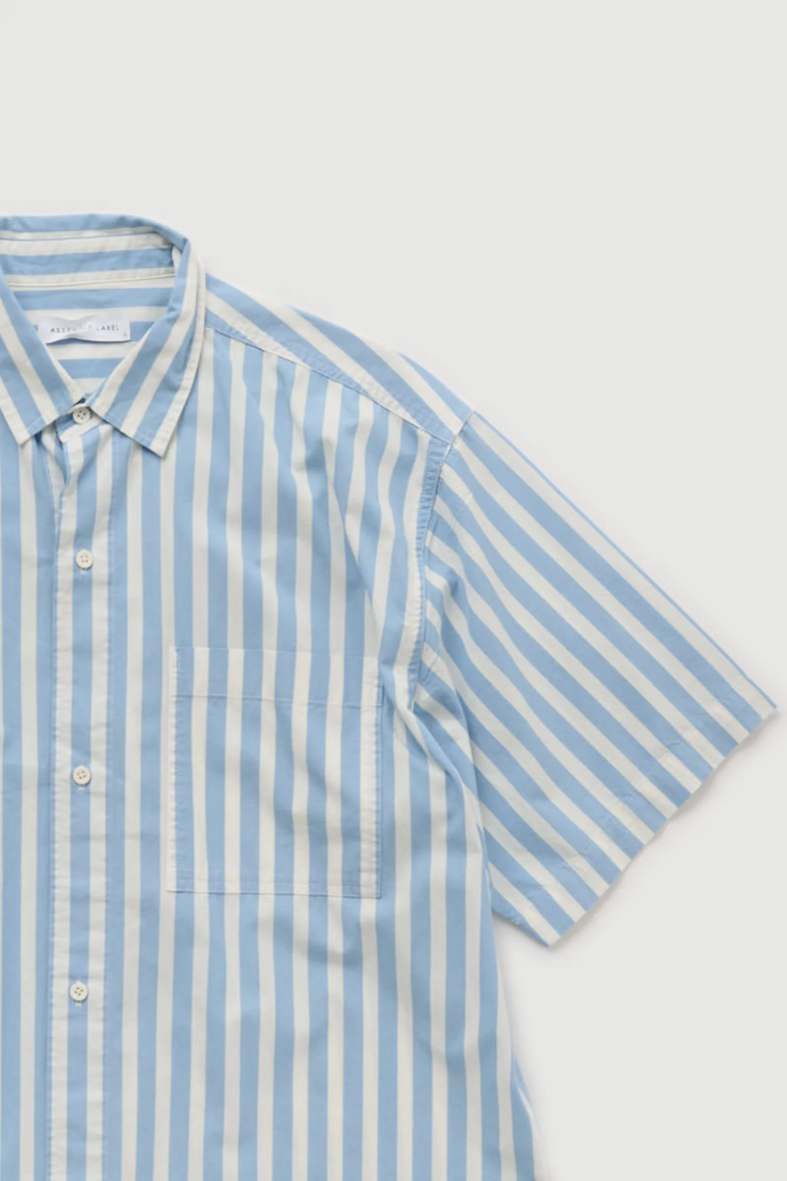 Re-Worn Mens Cotton Stripe Short Sleeve Shirt - Image 2