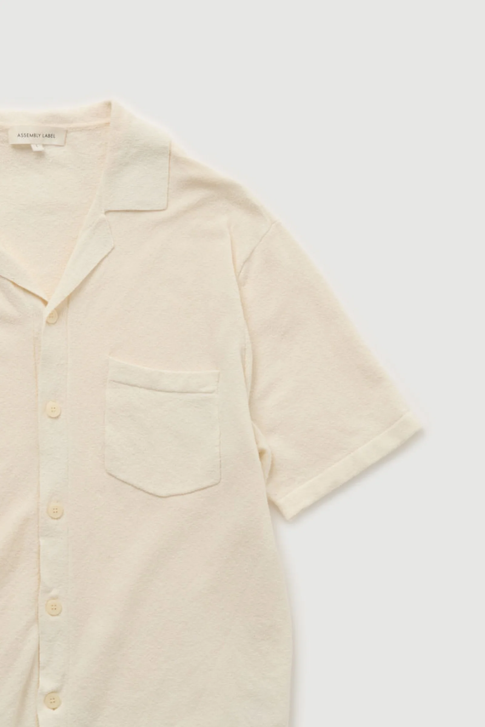 Re-Worn Mens Cotton Blend Textured Short Sleeve Shirt - Image 2