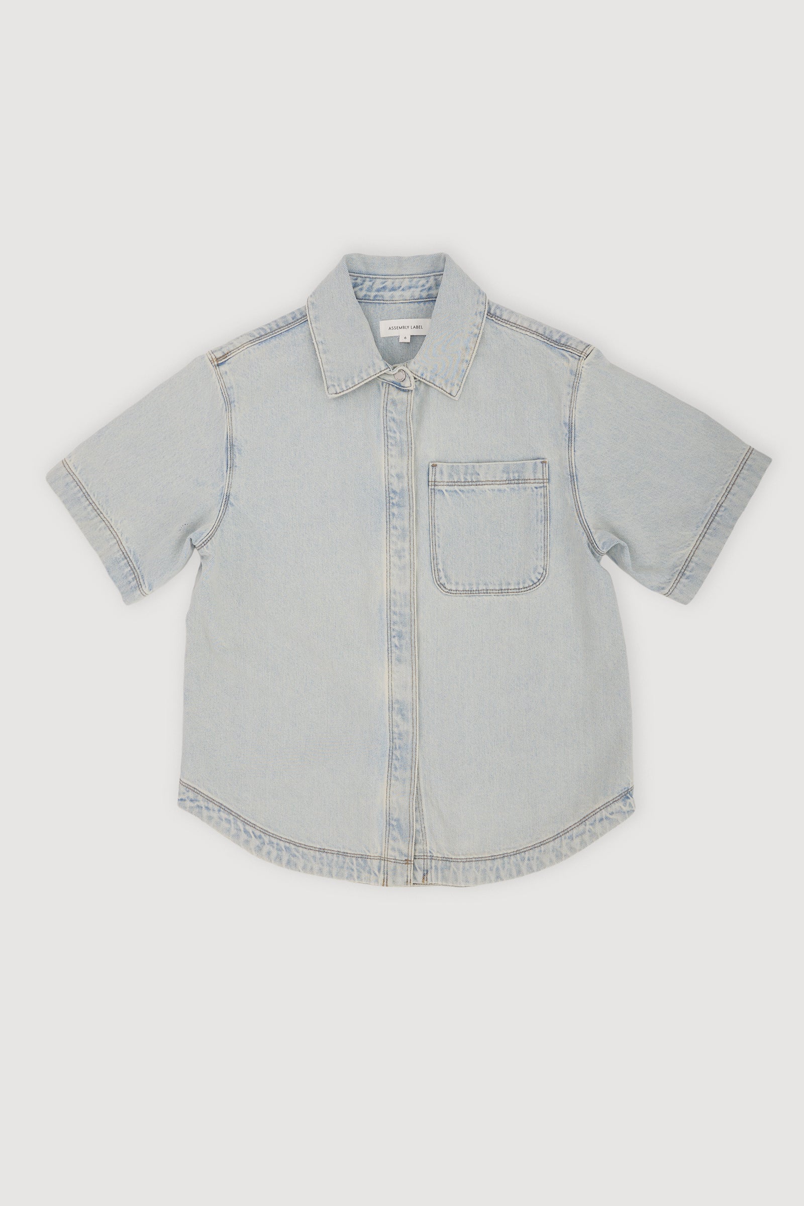 Re-Worn Womens Denim Short Sleeve Shirt