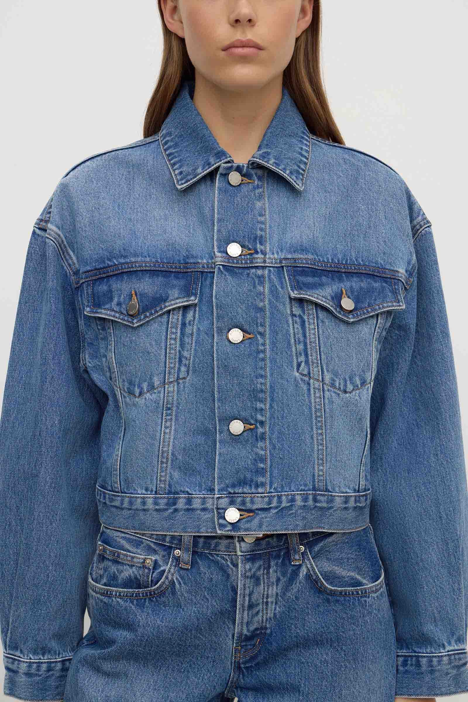 Womens Cropped Denim Jacket - Image 2