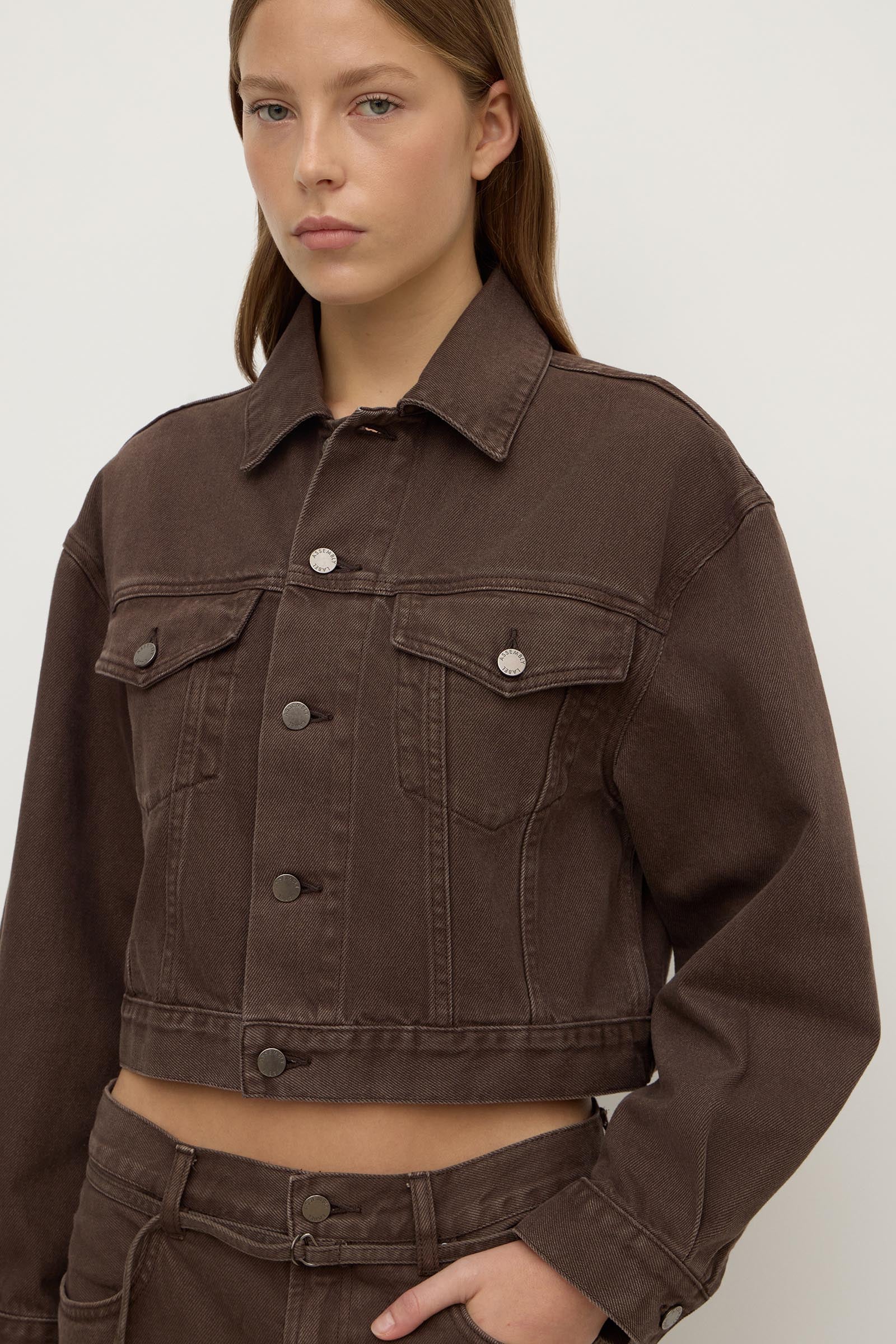 Womens Cropped Denim Jacket - Image 2