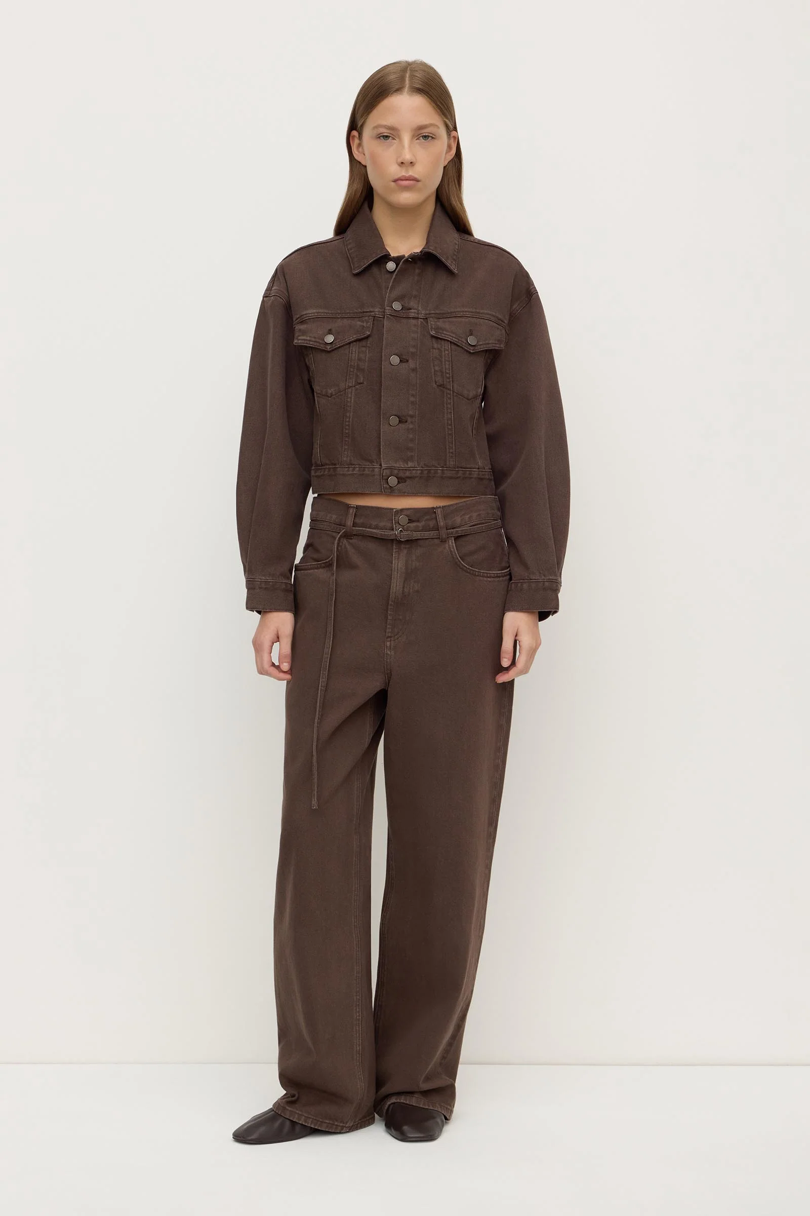 Womens Cropped Denim Jacket - Image 3